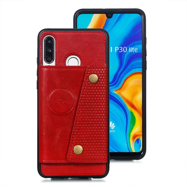 Huawei P30 Lite - Genomtänkt Skal med Kortfack