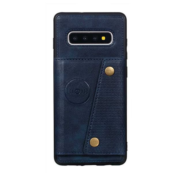 Samsung Galaxy S10+ - Robust Skyddande Skal Korthållare Mörkblå