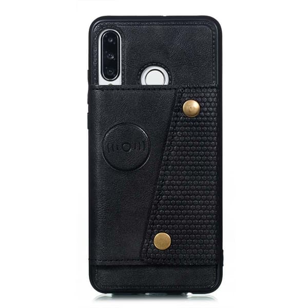 Huawei P30 Lite - Skal med Korthållare Svart