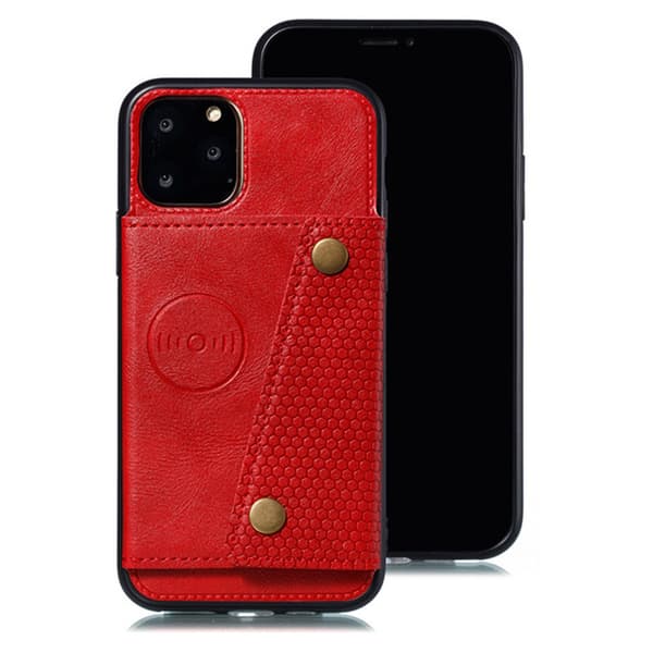 Effektfullt Skal med Korthållare - iPhone 11 Pro Max Röd