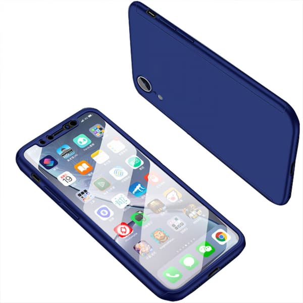 iPhone XR - Skyddande Floveme Dubbelskal Blå Blå