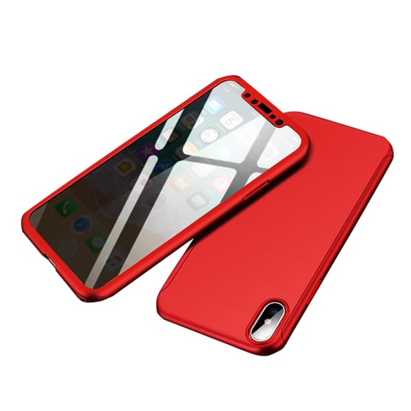 Genomtänkt Dubbel Skyddsskal FLOVEME - iPhone XS Max Röd