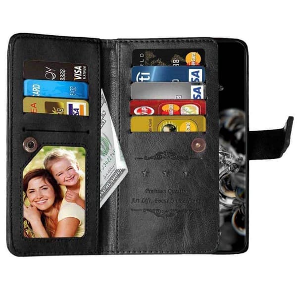 Lompakkotelo Flexi 9-kortti Samsung Galaxy S20 Ultra (SM-G988F) : väri - musta