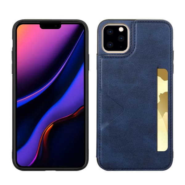 iPhone 11 Pro Max - Elegant Hanman Skal med Kortfack Mörkblå
