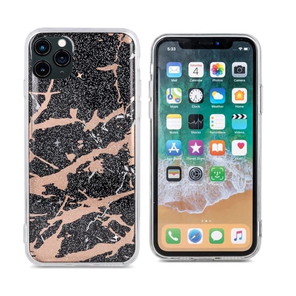 Samsung Galaxy A71 - Trendy Marmur Skal - Svartguld