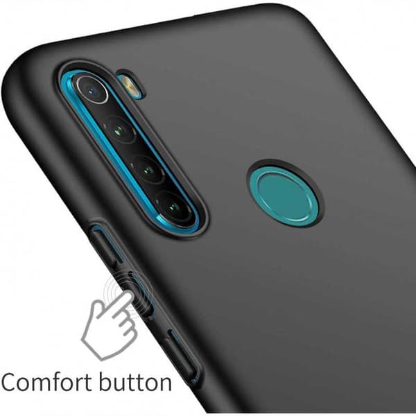 Redmi Note 8 Erittäin ohut kumipinnoitettu mattamusta Cover Basic V2