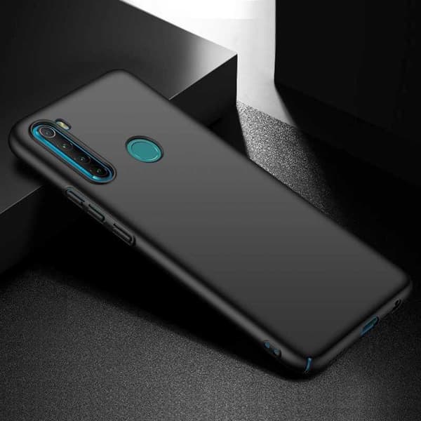 Redmi Note 8 Erittäin ohut kumipinnoitettu mattamusta Cover Basic V2