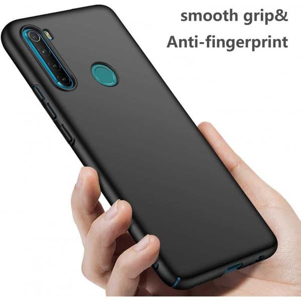 Redmi Note 8 Erittäin ohut kumipinnoitettu mattamusta Cover Basic V2