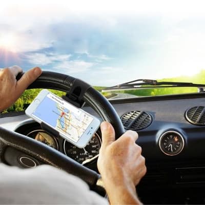 HAWEEL Universal Mobilhållare för ratt - Svart