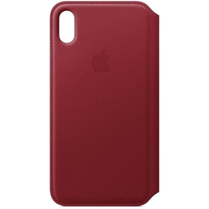 Læder Folio Taske til iPhone XS Max - (PRODUKT) RØD
