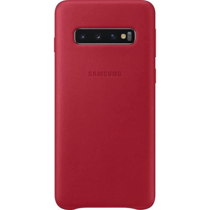Samsung S10 læder taske - Bourgogne rød