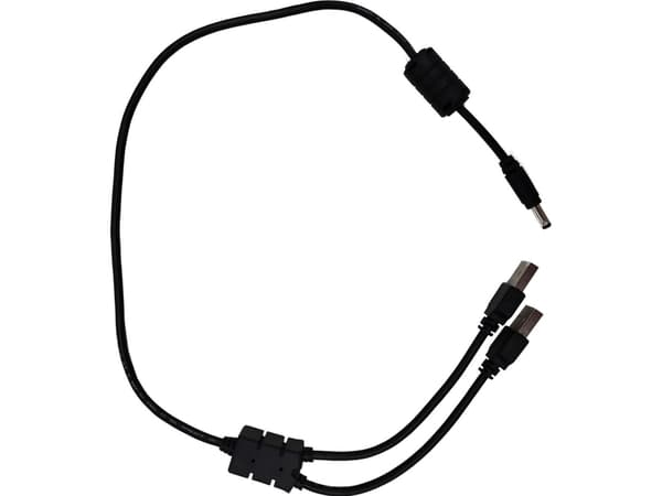 SILEX Y-USB strømkabel for BR-3X0AN/AC svart, 50cm, 2xUSB-A->DC plugg klasse 2