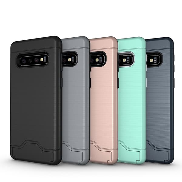 Elegant Smart Skal med Kortfack - Samsung Galaxy S10 Plus