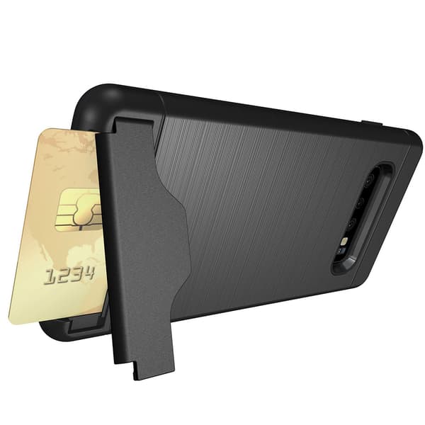 Elegant Smart Skal med Kortfack - Samsung Galaxy S10 Plus