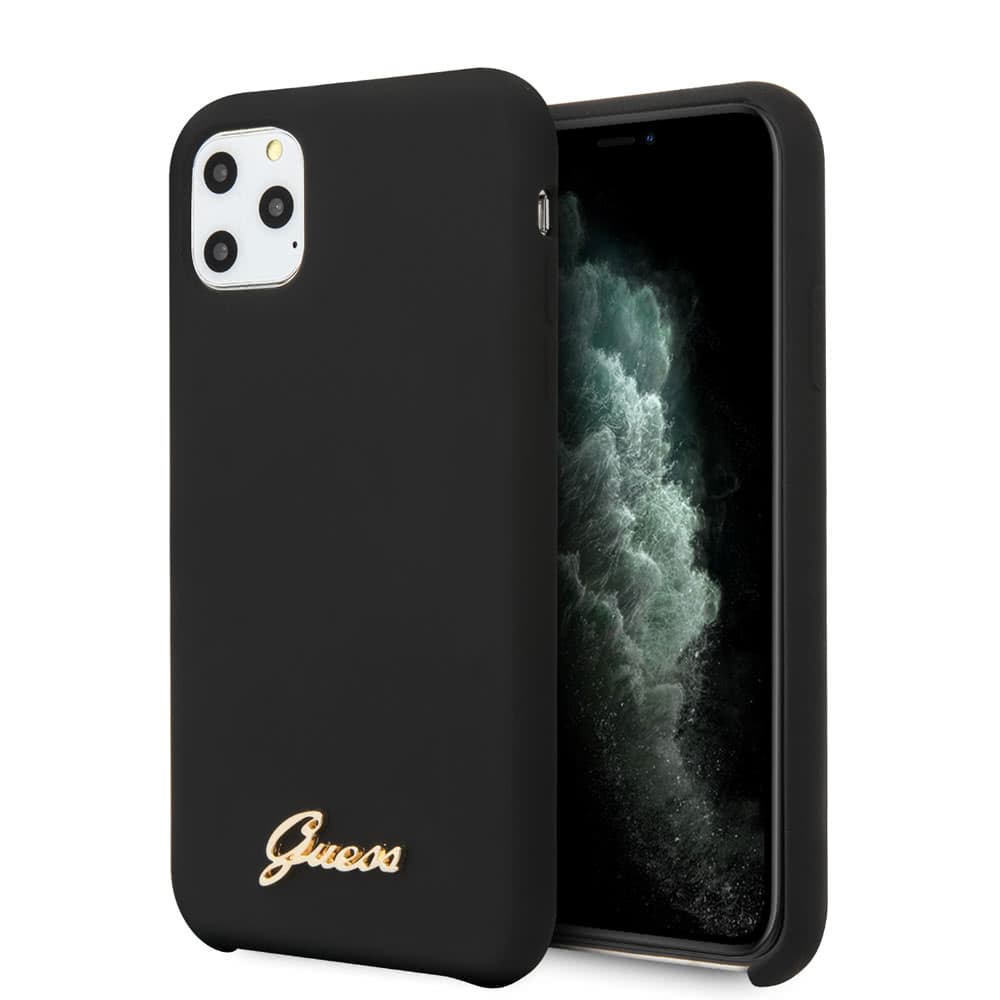 iPhone 11 Pro Max Suojakuori Silikoniii Cover Vintage Musta