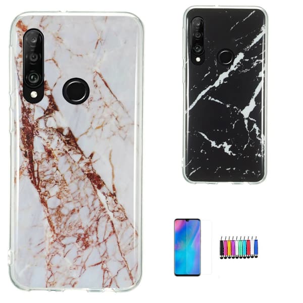 Huawei P30 Lite - Case Protection Marble White