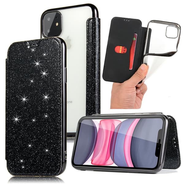 SKALO iPhone 11 Pro Max Plånboksfodral TPU Ultraslim Glitter