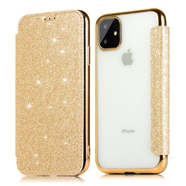 SKALO iPhone 11 Pro Max Plånboksfodral TPU Ultraslim Glitter