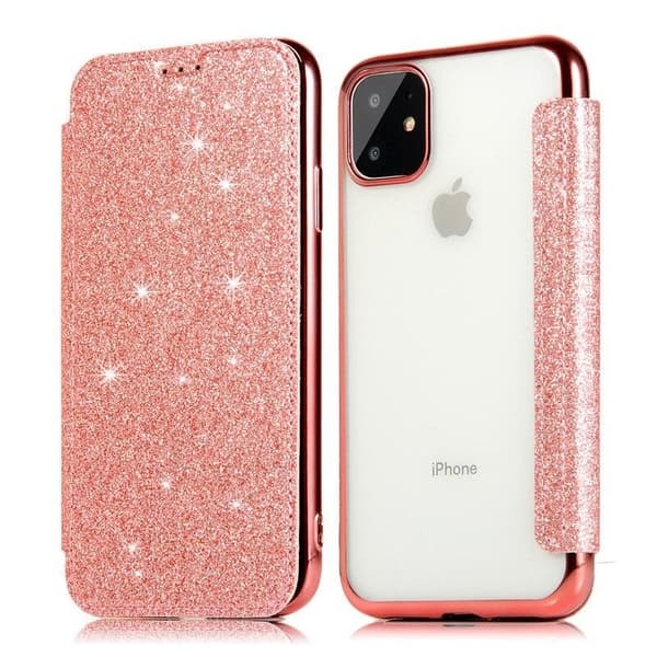 SKALO iPhone 11 Pro Max Plånboksfodral TPU Ultraslim Glitter