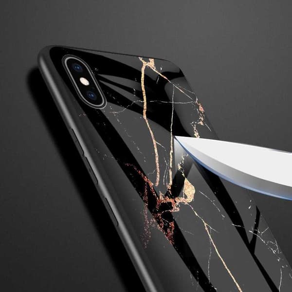 iPhone 11 Pro Max Marmorskal 9H Härdat Glas Baksida Glassback® V2