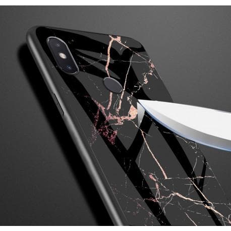 Huawei P20 Lite Marble Shell 9H hærdet glas bagside glas bagside V2