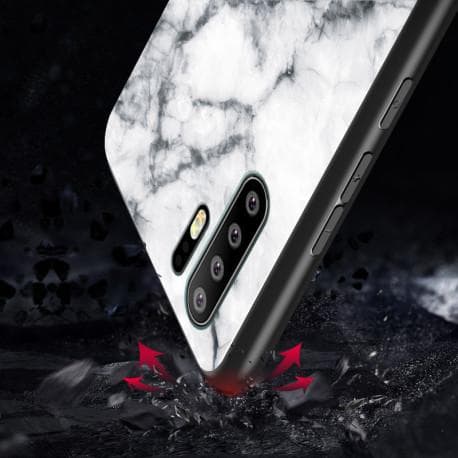 Huawei P30 Pro Marble Shell 9H hærdet glas bagside glas bagside V2