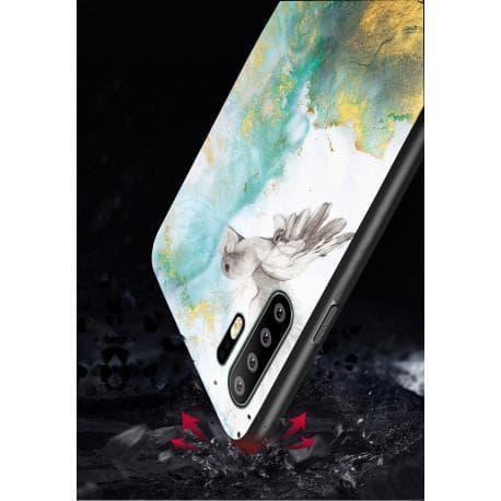 Huawei P30 Pro Marble Shell 9H hærdet glas bagside glas bagside V2