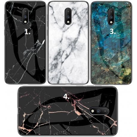 OnePlus 7 Marmorskal 9H Härdat Glas Baksida Glassback V2