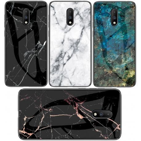 OnePlus 7 Marmorskal 9H Härdat Glas Baksida Glassback V2