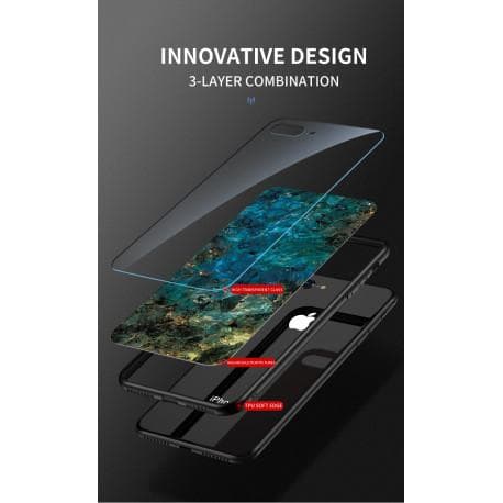 OnePlus 7T Marble Shell 9H hærdet glas bagside glas bagside V2
