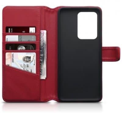Plånboksfodral Samsung Galaxy S20 ULTRA Äkta Läder Röd