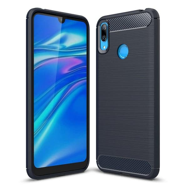Stöttåligt Armor Carbon TPU-skal Huawei Y7 2019 - Svart