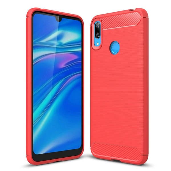 Stöttåligt Armor Carbon TPU-skal Huawei Y7 2019 - Svart