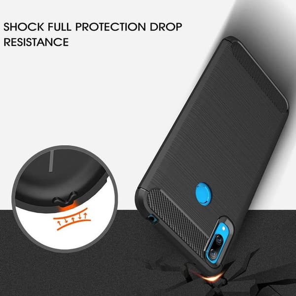 Stöttåligt Armor Carbon TPU-skal Huawei Y7 2019 - Svart