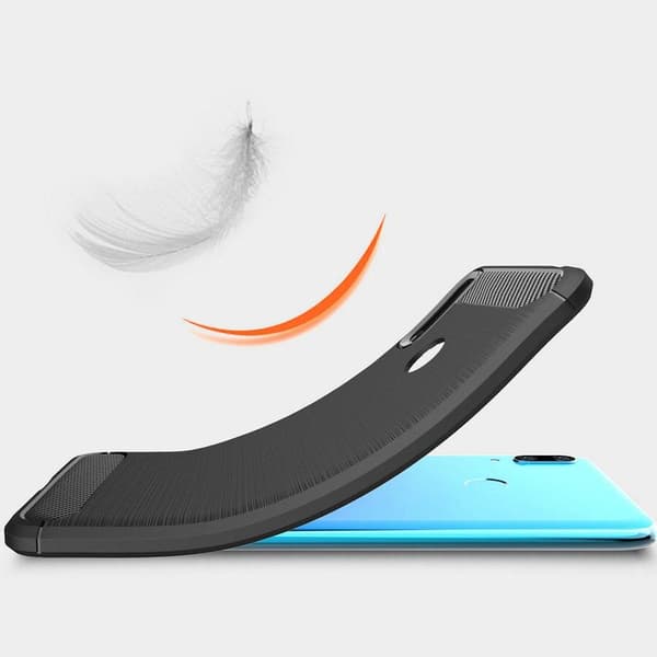 Stöttåligt Armor Carbon TPU-skal Huawei Y7 2019 - Svart