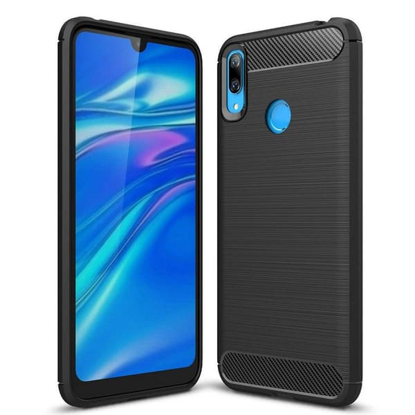 Stöttåligt Armor Carbon TPU-skal Huawei Y7 2019 - Svart