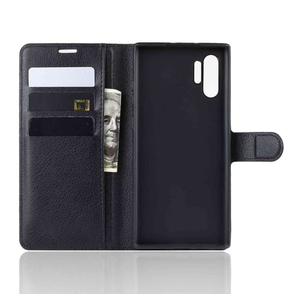 Samsung Galaxy Note 10 lompakko kotelon musta nahkakotelo