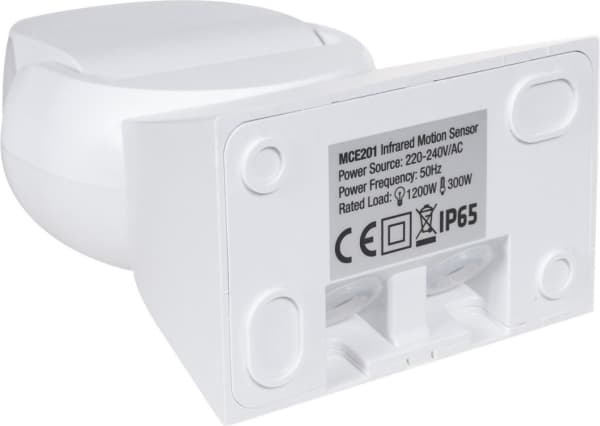 Maclean MCE201W PIR-rörelsesensor med 12 m räckvidd vit IP65