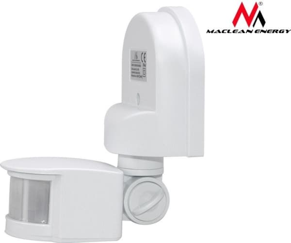 Maclean Wall-mounted twilight motion sensor 180 ° 1200W white (MCE25 W)