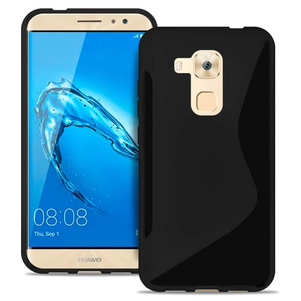Ultra Slim Fodral för Huawei Nova Plus Ljus Stötfångare stötdämpande Gummi Svart