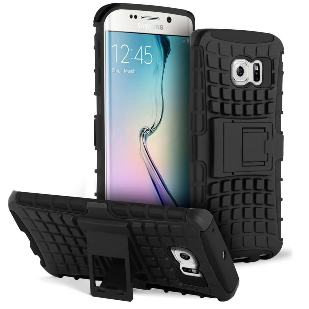 Luistamaton kotelo Samsung Galaxy S6 Edge luistamattomalle kovalle TPU: lle ja muovimustalle