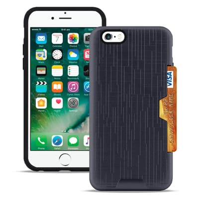 Hard Cover In för Apple iPhone 6 Plus / 6s Plus Kortfack Hård-Plast Outdoor Grå