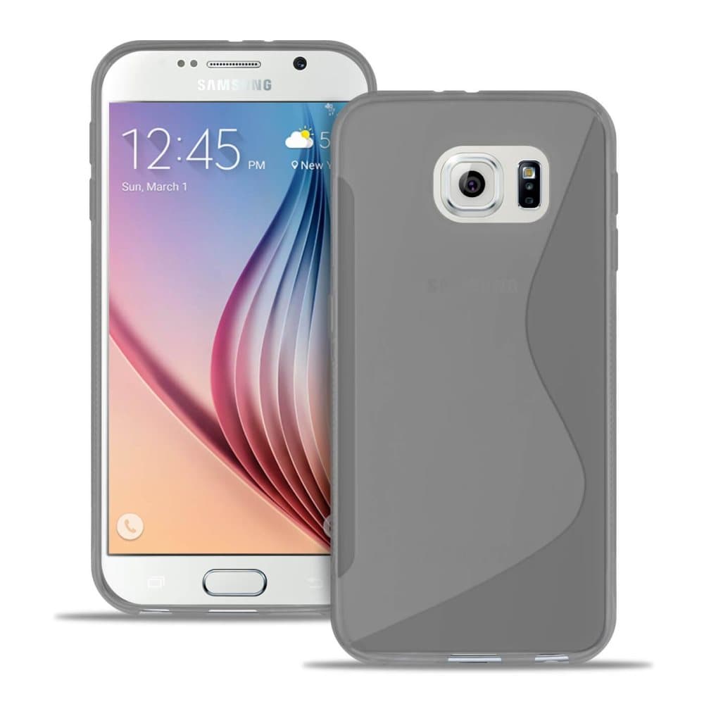Ultra Slim Fodral för Samsung Galaxy S6 Silikon Vanliga färger Transparent Grå