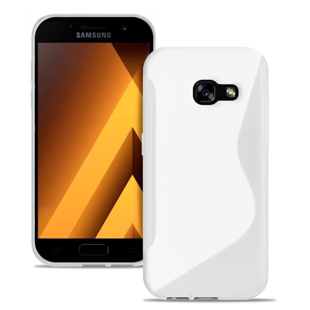 Samsung Galaxy A7 (2017) Stötfångare stötdämpande Mönstrad Gummi Ultratunna Vit