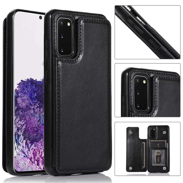 Elegant Skyddsskal med Kortfack - Samsung Galaxy S20 Plus