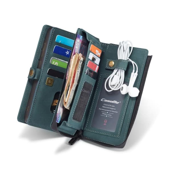 CASEME Samsung Galaxy S20 Plus Retro läder plånboksfodral - Grön