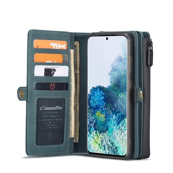 CASEME Samsung Galaxy S20 Plus Retro läder plånboksfodral - Grön