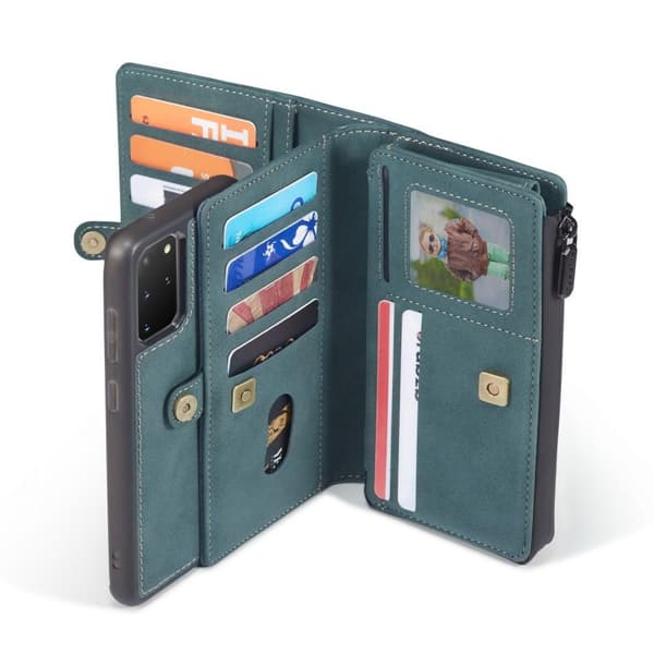 CASEME Samsung Galaxy S20 Plus Retro läder plånboksfodral - Grön