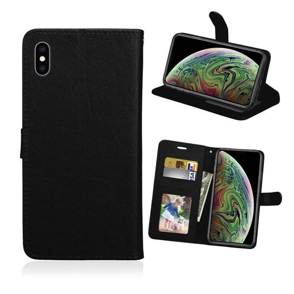 iPhone XS -lompakon kotelo musta nahkakotelo