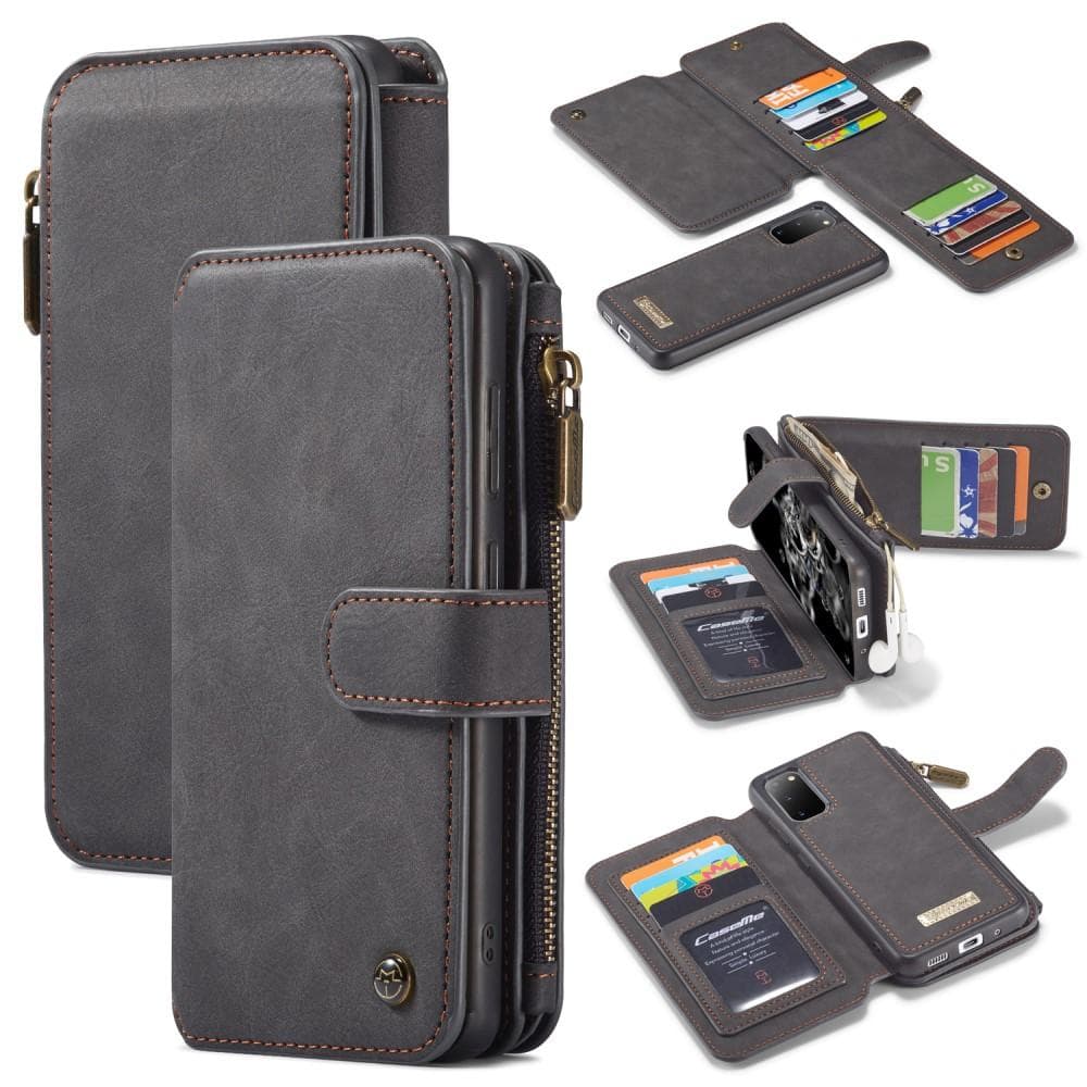 CASEME Samsung Galaxy S20 Retro läder plånboksfodral - Grå